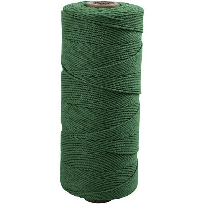 Creativ Company Macramé koord, l: 315 m, dikte 1 mm, dunne kwaliteit 12/12, groen, 220 gr/ 1 bol