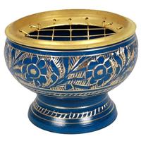 Wierookbrander Messing voor Houtskool Groot - thumbnail