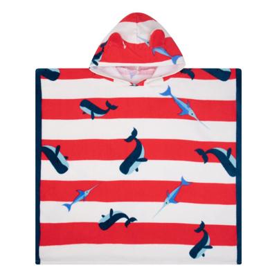 Swim Essentials Strandponcho Rood Wit Walvis 65 x 65 cm