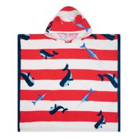 Swim Essentials Strandponcho Rood Wit Walvis 65 x 65 cm - thumbnail