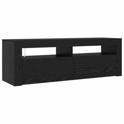 TV-kast Zwart Eiken 120 x 35 x 40 cm Bewerkt hout