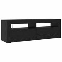 TV-kast Zwart Eiken 120 x 35 x 40 cm Bewerkt hout - thumbnail