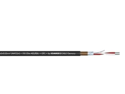 SOMMER CABLE DMX Cable 2x0.22 100m bk SC-Semicolon