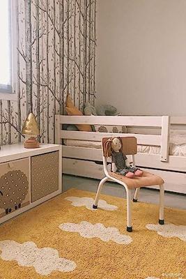 Wasbaar katoenen tapijt met wolkenprint - LORENA CANALS mosterdgeel