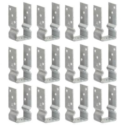 VidaXL Grondankers 12 st 7x6x15 cm gegalvaniseerd staal zilverkleurig VidaXL Grondankers 12 st 7x6x15 cm gegalvaniseerd staal zilverkleurig