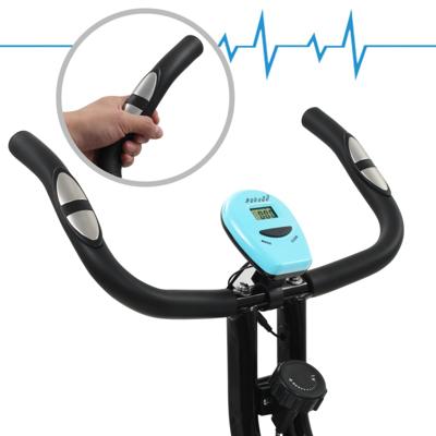 vidaXL Hometrainer X-bike magnetisch met hartslagmeter zwart en blauw vidaXL Hometrainer X-bike magnetisch met hartslagmeter zwart en blauw