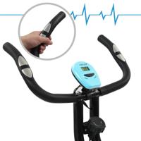 vidaXL Hometrainer X-bike magnetisch met hartslagmeter zwart en blauw - thumbnail