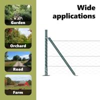 VidaXL Afrasteringspaal groen 10 x 0,4 m (50 mm mesh) staal en pvc - thumbnail