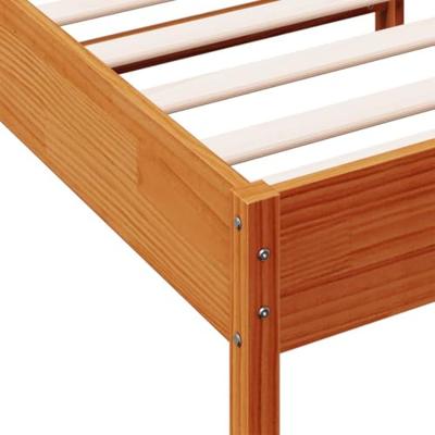 Bedframe zonder matras massief grenenhout wasbruin 100x200 cm