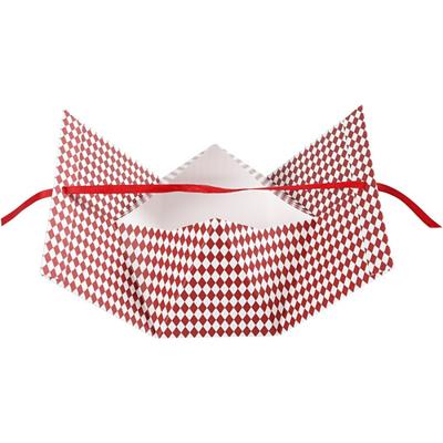 Vivi Gade Cadeaudoos, harlekijn patroon, afm 15x7x8 cm, 250 gr, rood, wit, 3 stuk/ 1 doos