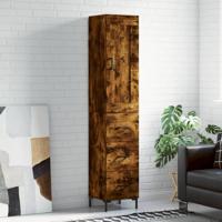 Hoge kast 34,5x34x180 cm bewerkt hout gerookt eikenkleurig - thumbnail