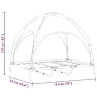 VidaXL Hondenbed bruin 122 x 93 x 106,5 cm staal - thumbnail