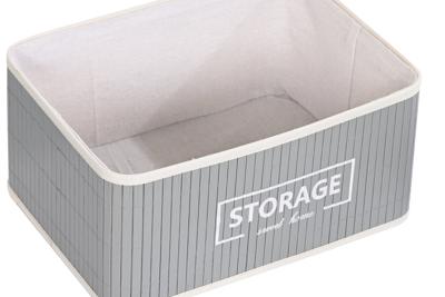 Mandenset DKD Home Decor Donker grijs Bamboe 40 x 30 x 46 cm 5 Onderdelen