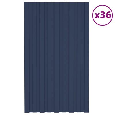 VidaXL Dakpanelen 36 st 80x45 cm gegalvaniseerd staal antracietkleurig