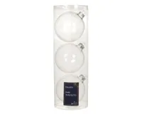 Decoris kerstballen glas 3st transparant 10cm - thumbnail
