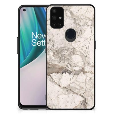 OnePlus Nord N10 5G Marmeren Print Telefoonhoesje Marmer Beige OnePlus Nord N10 5G Marmeren Print Telefoonhoesje Marmer Beige