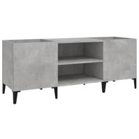 Platenkast 121x38x48 cm bewerkt hout betongrijs - thumbnail