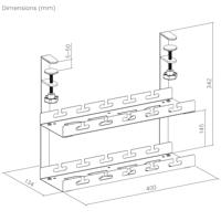 Maclean kabelopbergsysteem voor onder het bureau, max. belasting 5kg, 2 niveaus, wit, MC-104 W - thumbnail