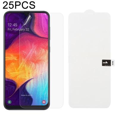25 stuks zachte hydrogel film volledige dekking front beschermer met alcohol katoen + kraskaart voor Galaxy M30
