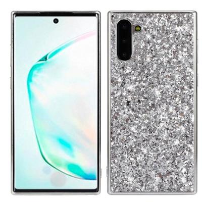 Plating glittery poeder schokbestendig TPU Case voor Galaxy Note 10 (zilver)
