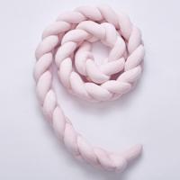 2M pure kleur weven knoop voor baby kamer decor wieg beschermer pasgeboren baby bed bumper beddengoed accessoires (roze) - thumbnail