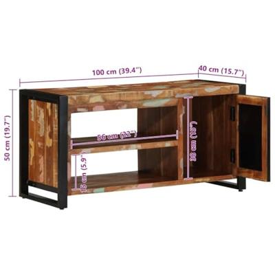 Schoenenbank Multikleur Massief gerecycled hout