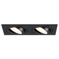 Mallorca LED inbouwspot - IP20 - Kantelbaar - 8 Watt 690 Lumen - 4000K Neutraal wit - Dubbel - GU10 - Dimbaar - Rechthoek - Voor binnen - Zwart - thumbnail