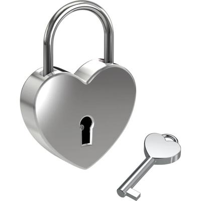 Basi 0006-0700 Hangslot 45 mm Liefdesslot Zilver Basi 0006-0700 Hangslot 45 mm Liefdesslot Zilver