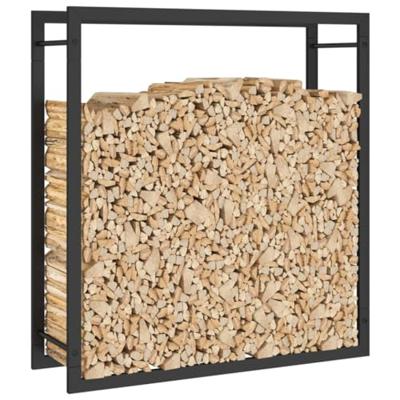 Haardhoutrek 80x28x86 cm staal matzwart Haardhoutrek 80x28x86 cm staal matzwart