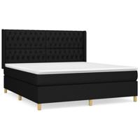 Boxspring met matras stof zwart 180x200 cm - thumbnail