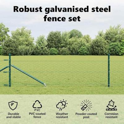 VidaXL Afrasteringspaal groen 10 x 0,5 m (50 mm gaas) staal en pvc