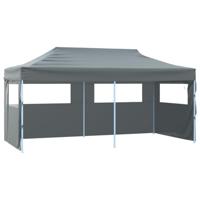 Partytent met 4 zijwanden inklapbaar 3x6 m staal antraciet - thumbnail