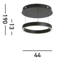 Searchlight Ronde hanglampLayla zwart Ø 44cm - 30410BK - thumbnail