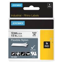 Labeltape DYMO IND RHINO 18758 Nylon Tapekleur: Wit Tekstkleur:Zwart 12 mm 3.5 m - thumbnail