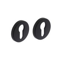 Intersteel rozetten met profielcilindergat verdekt 49x7mm - mat zwart - thumbnail