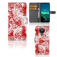 Telefoonhoesje met Naam Nokia 1.4 Angel Skull Rood - thumbnail
