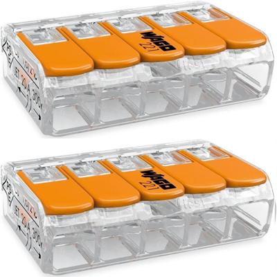 WAGO - Lasklem Set 2 Stuks - 5 Polig met Klemmetjes - Oranje