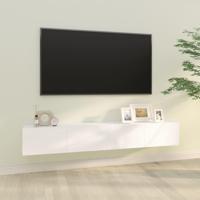 Tv-wandmeubels 2 st 100x30x30 cm bewerkt hout wit - thumbnail
