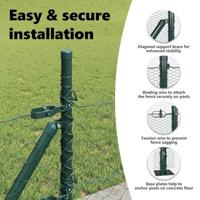 VidaXL Afrasteringspaal groen 10 x 0,4 m (50 mm mesh) staal en pvc - thumbnail