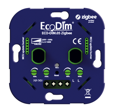 EcoDim Slimme Dubbele LED Zigbee Dimmer (ECO-DIM.05 Zigbee) EcoDim Slimme Dubbele LED Zigbee Dimmer (ECO-DIM.05 Zigbee)