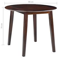 VidaXL Eettafel inklapbaar rond mdf bruin - thumbnail
