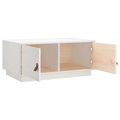 Salontafel 80x50x35 cm massief grenenhout wit