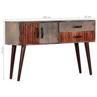 Wandtafel 120x35x75 cm massief ruw mangohout grijs - thumbnail