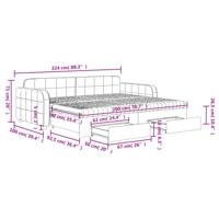 Slaapbank onderschuifbed en lades 90x200 cm fluweel donkergrijs - thumbnail