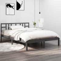 Bedframe massief hout grijs 200x200 cm - thumbnail