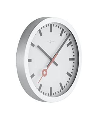 NeXtime ne-3998st wandklok dia. 19 cm, geborsteld aluminium, 'station'