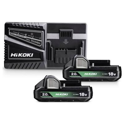 Hikoki UC18YFSLWFZ PowerPack | 2 x accu 2.0 Ah 18 V BSL1820M | Oplader UC18YFSL UC18YFSLWFZ