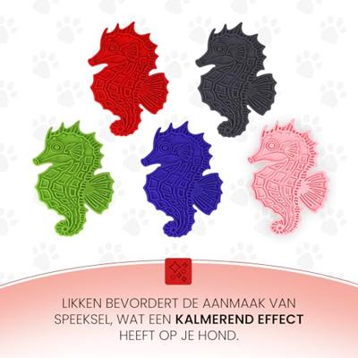 Eat Slow Live Longer Lick Mat Seahorse Rood