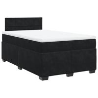 Boxspring met matras fluweel zwart 120x200 cm - thumbnail