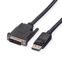 ROLINE DisplayPort Kabel DP Male - DVI Male (24+1), LSOH, zwart, 3 m - thumbnail